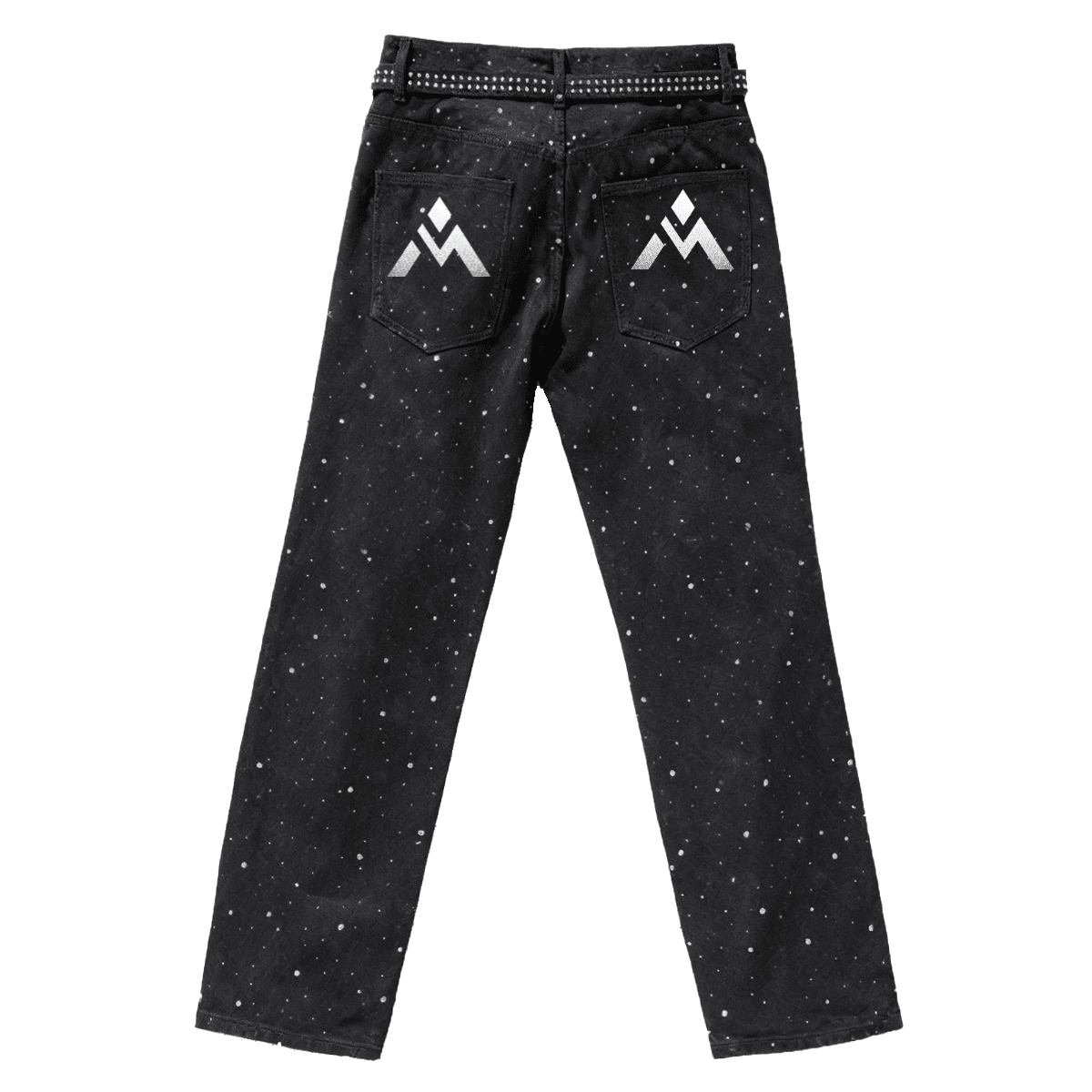 Unisex Rhinestone Star Loose Straight Jeans