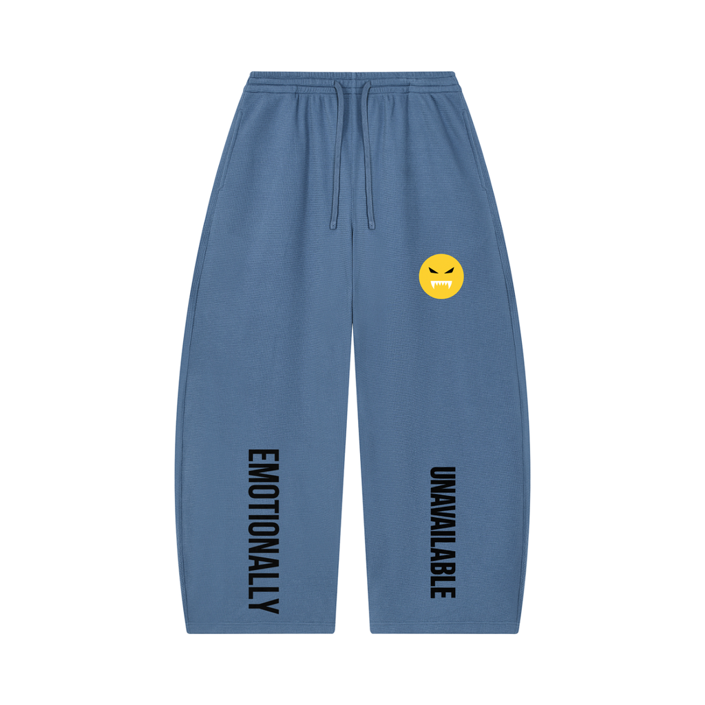 EMOUNA Unisex Waffle Barrel Leg Pants