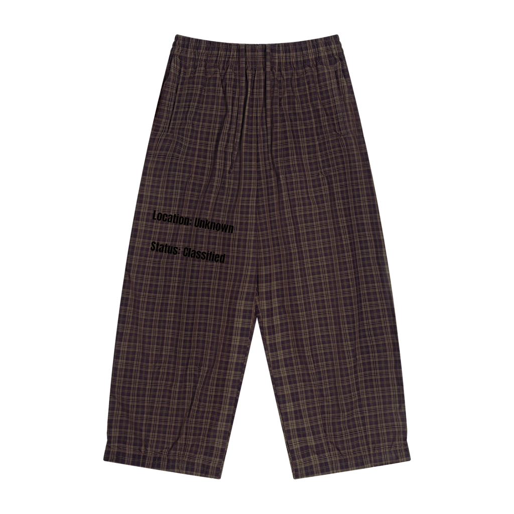 MARZ Classic Unisex Plaid Wide Leg Pants