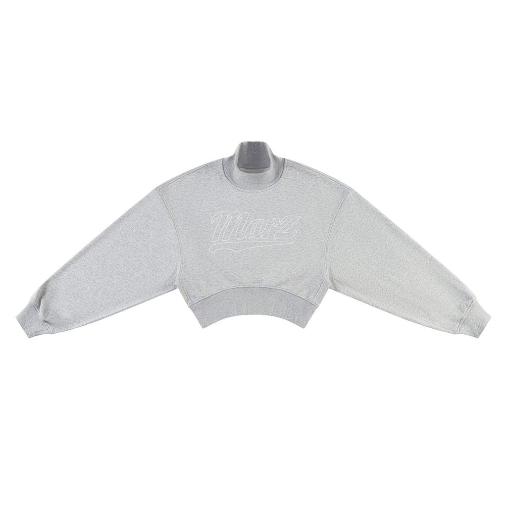 MARZ Women's Crop Mock Neck Sweatshirt