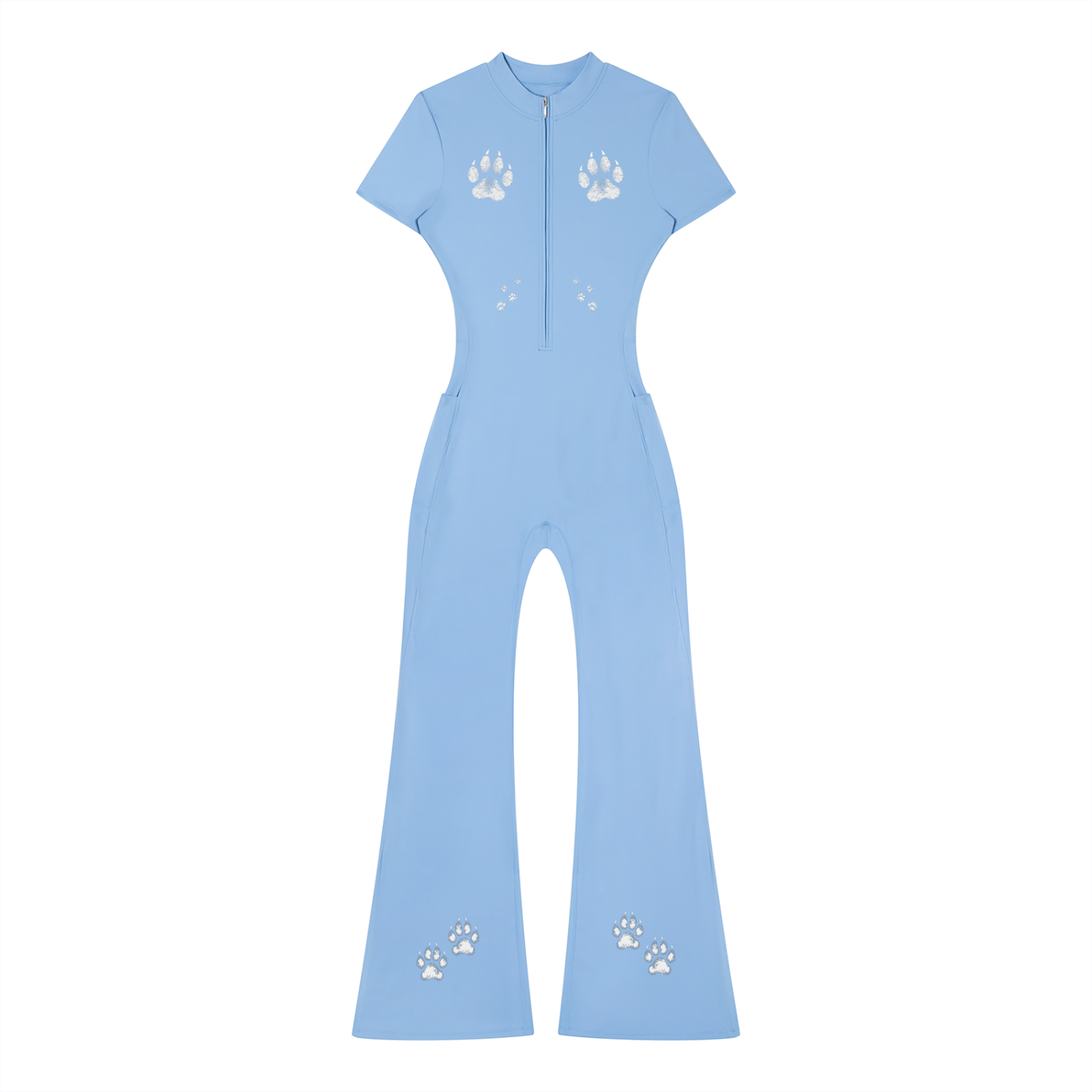 MARZ Vixen Women’s Tight Flared Leg Quarter-Zip Jumpsuit