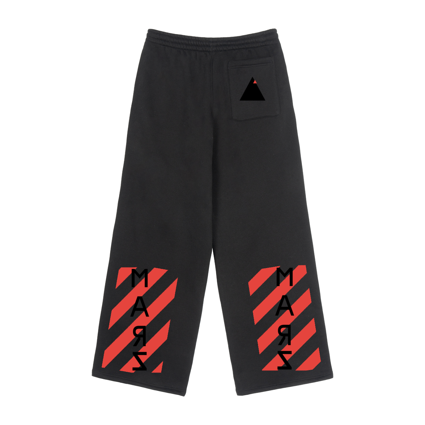 MARZ Caution Fleece Drawstring Straight-Leg Sweatpants