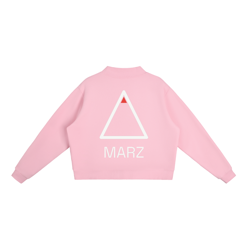 MARZ Transcendent Essential Fleece Mock-Neck Crew Sweatshirt