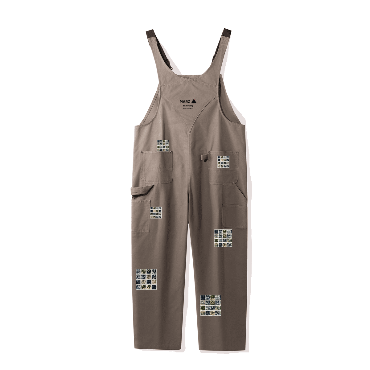 MARZ Tile Block Pixel Unisex Loose-Fit Utility Bib Overall Jumpsuit