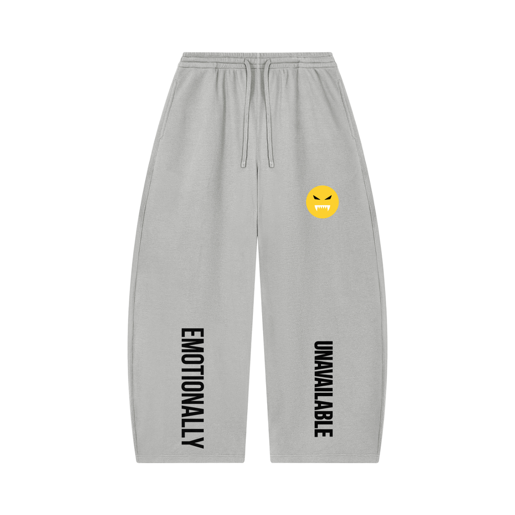 EMOUNA Unisex Waffle Barrel Leg Pants