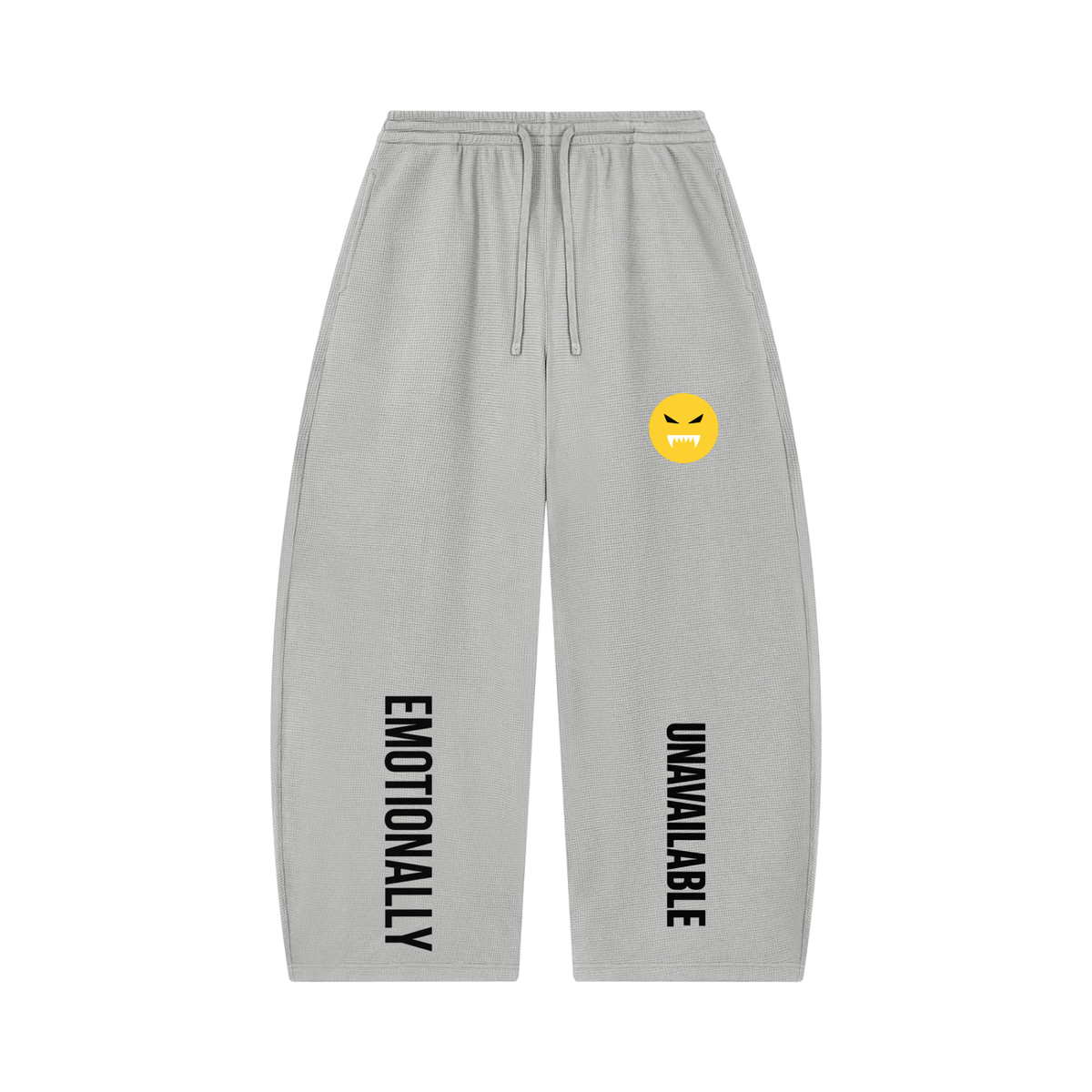 EMOUNA Unisex Waffle Barrel Leg Pants