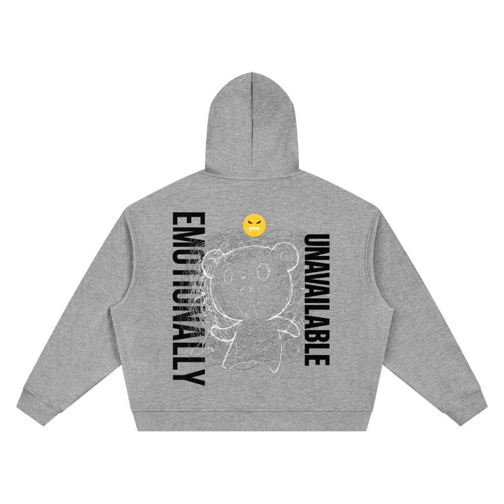 EMOUNA Kuma-Chi Darake Unisex Waffle Boxy Hoodie