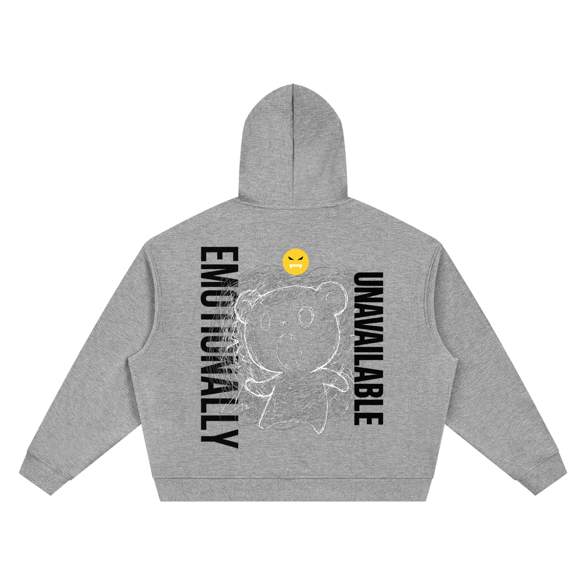 EMOUNA Kuma-Chi Darake Unisex Waffle Boxy Hoodie