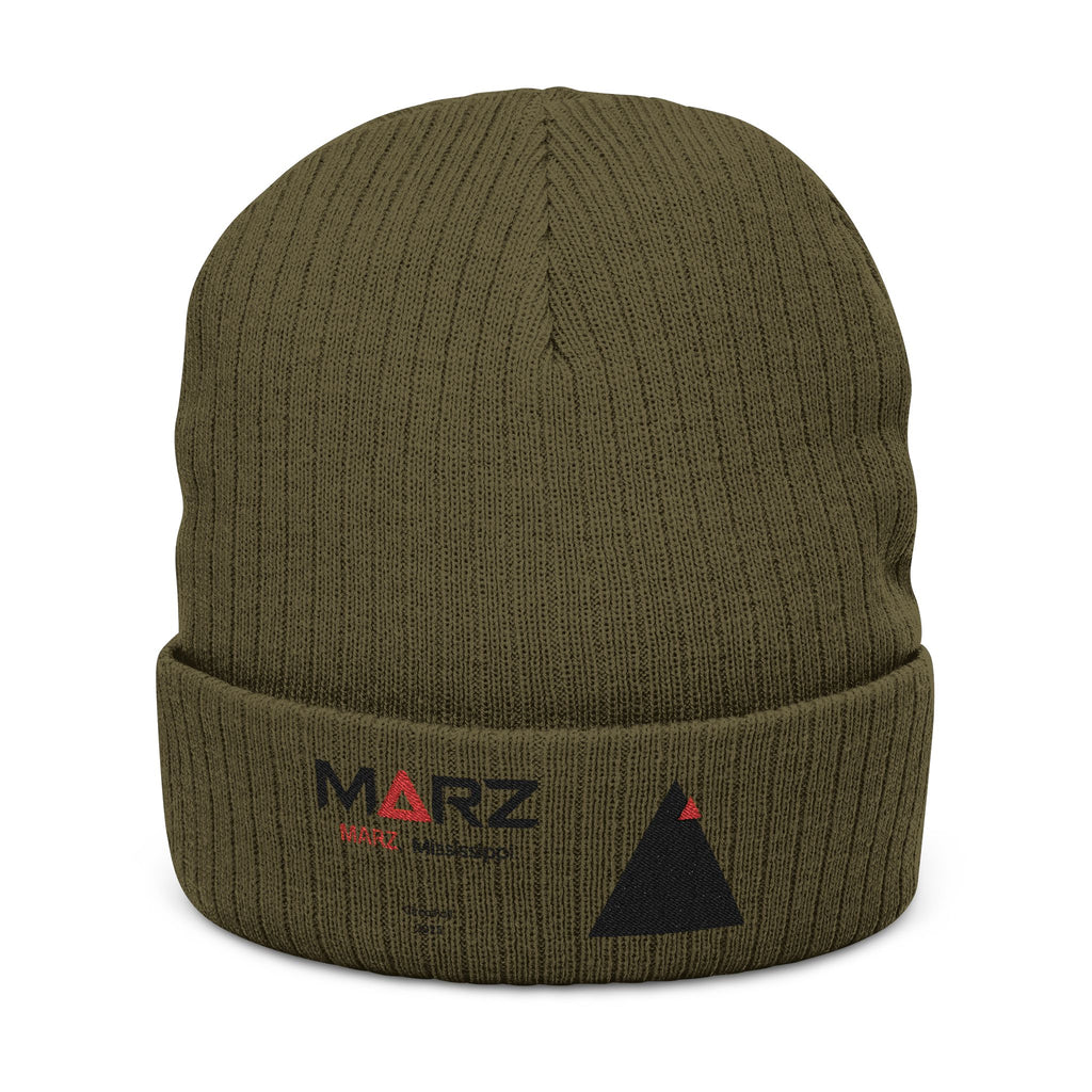 MARZ Workman Embroidered Ribbed Knit Beanie