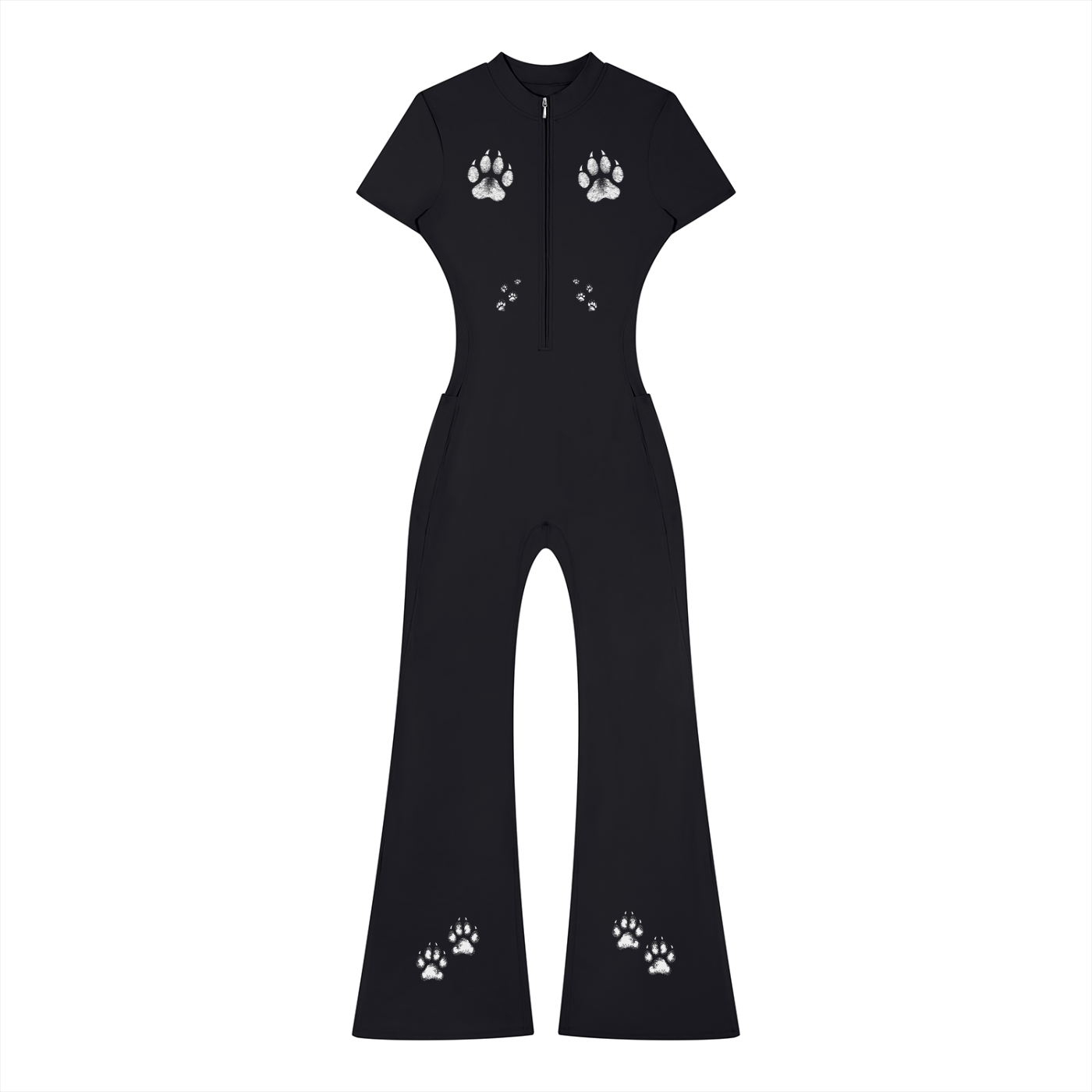 MARZ Vixen Women’s Tight Flared Leg Quarter-Zip Jumpsuit