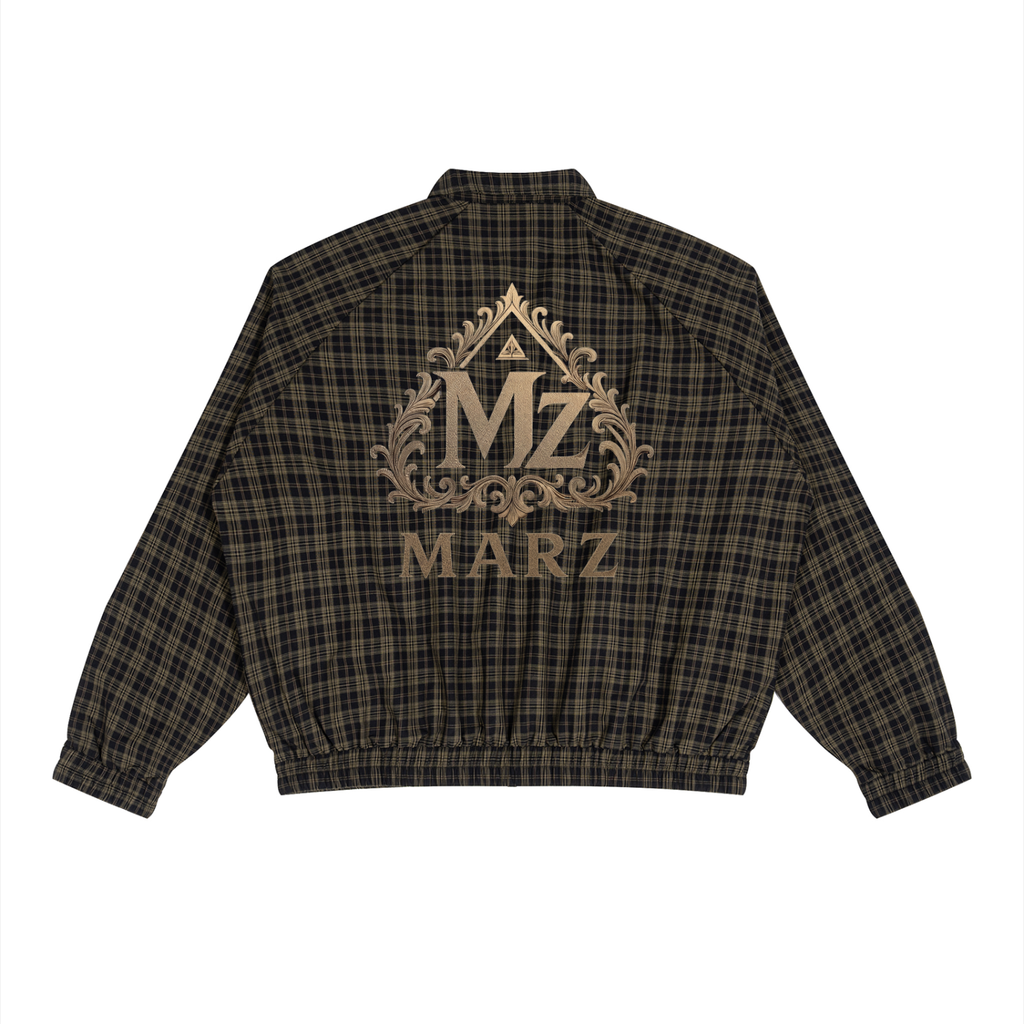 MARZ Classic Unisex Plaid Full-Zip Track Jacket