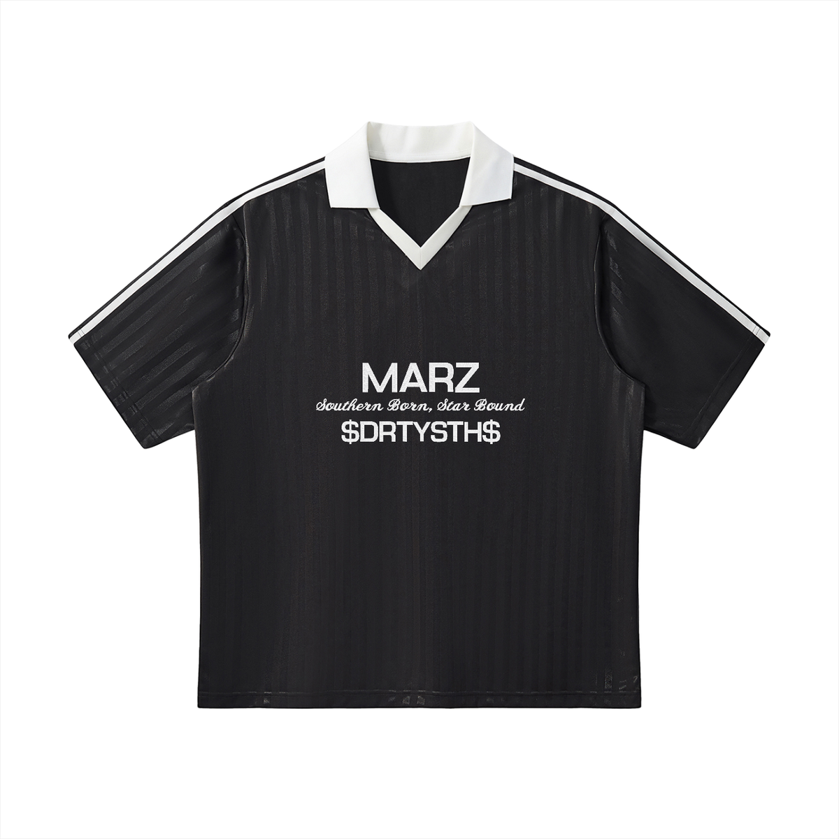 MARZ Dirty South Contrast Collar Striped Soccer Jersey