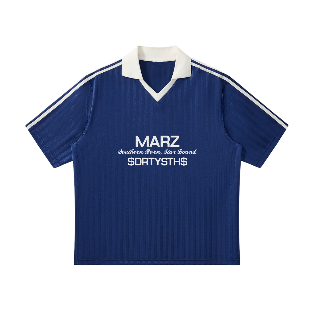 MARZ Dirty South Contrast Collar Striped Soccer Jersey