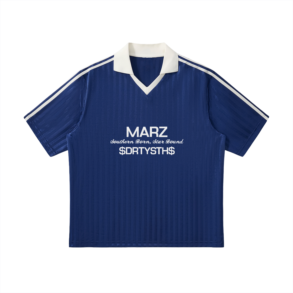 MARZ Dirty South Contrast Collar Striped Soccer Jersey