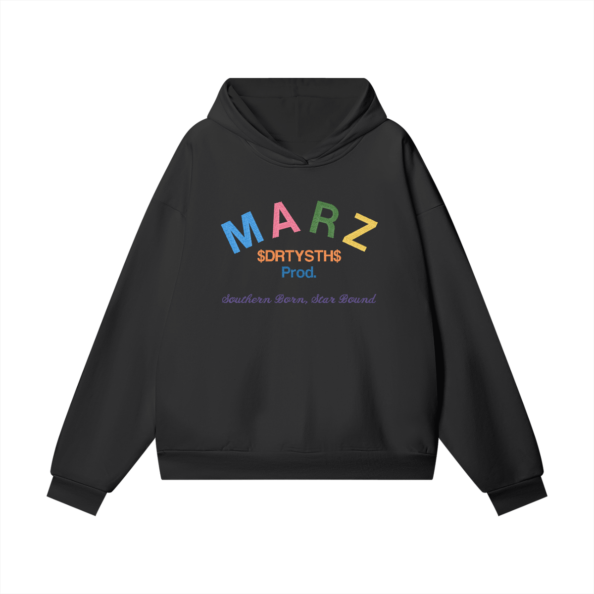 MARZ Dirty South Embroidered Heavyweight Hidden Pocket Fleece Hoodie