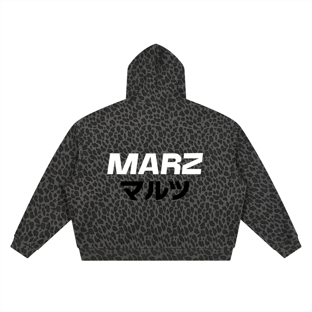 MARZ Blossom Love Unisex Leopard Print Waffle Full Zip Hoodie