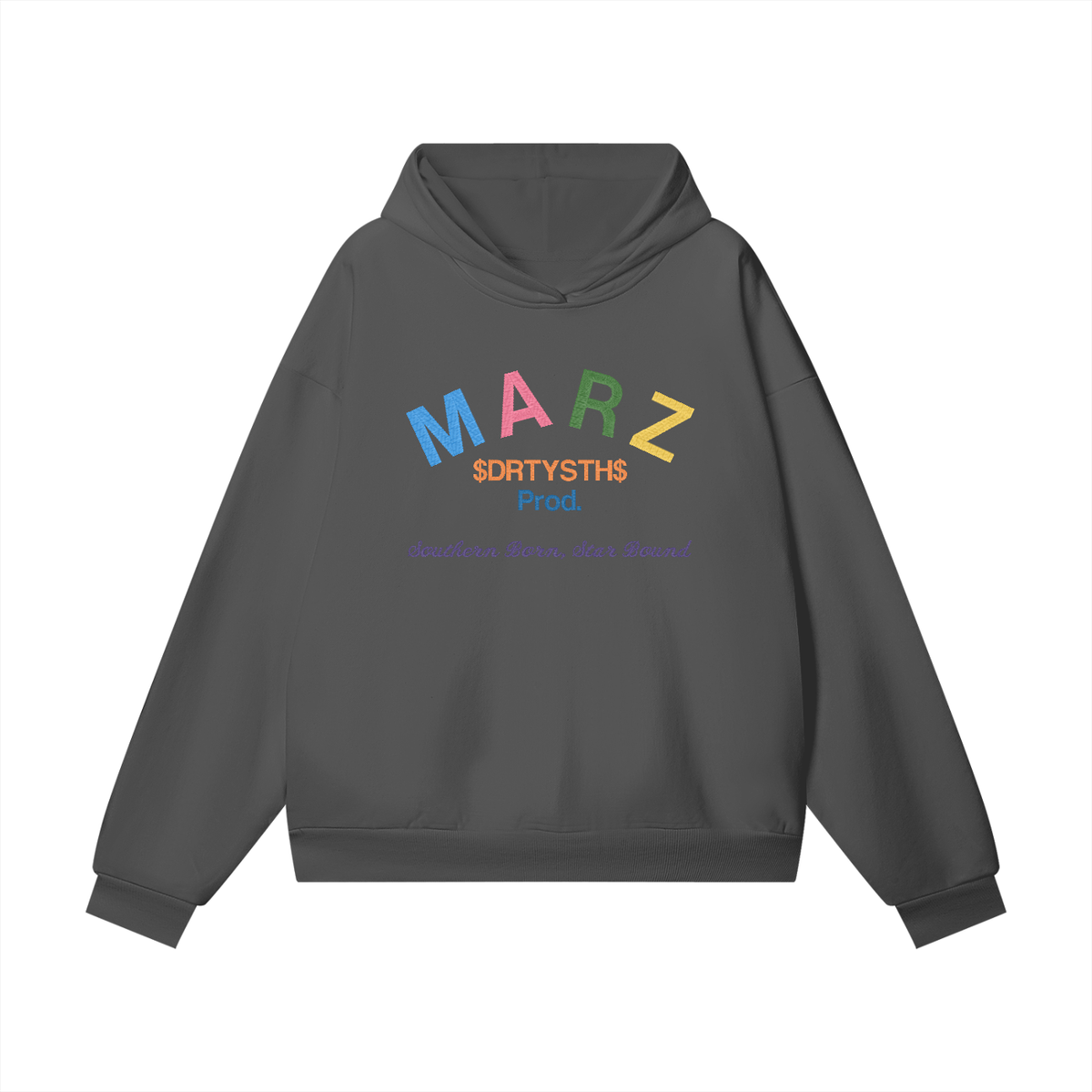 MARZ Dirty South Embroidered Heavyweight Hidden Pocket Fleece Hoodie