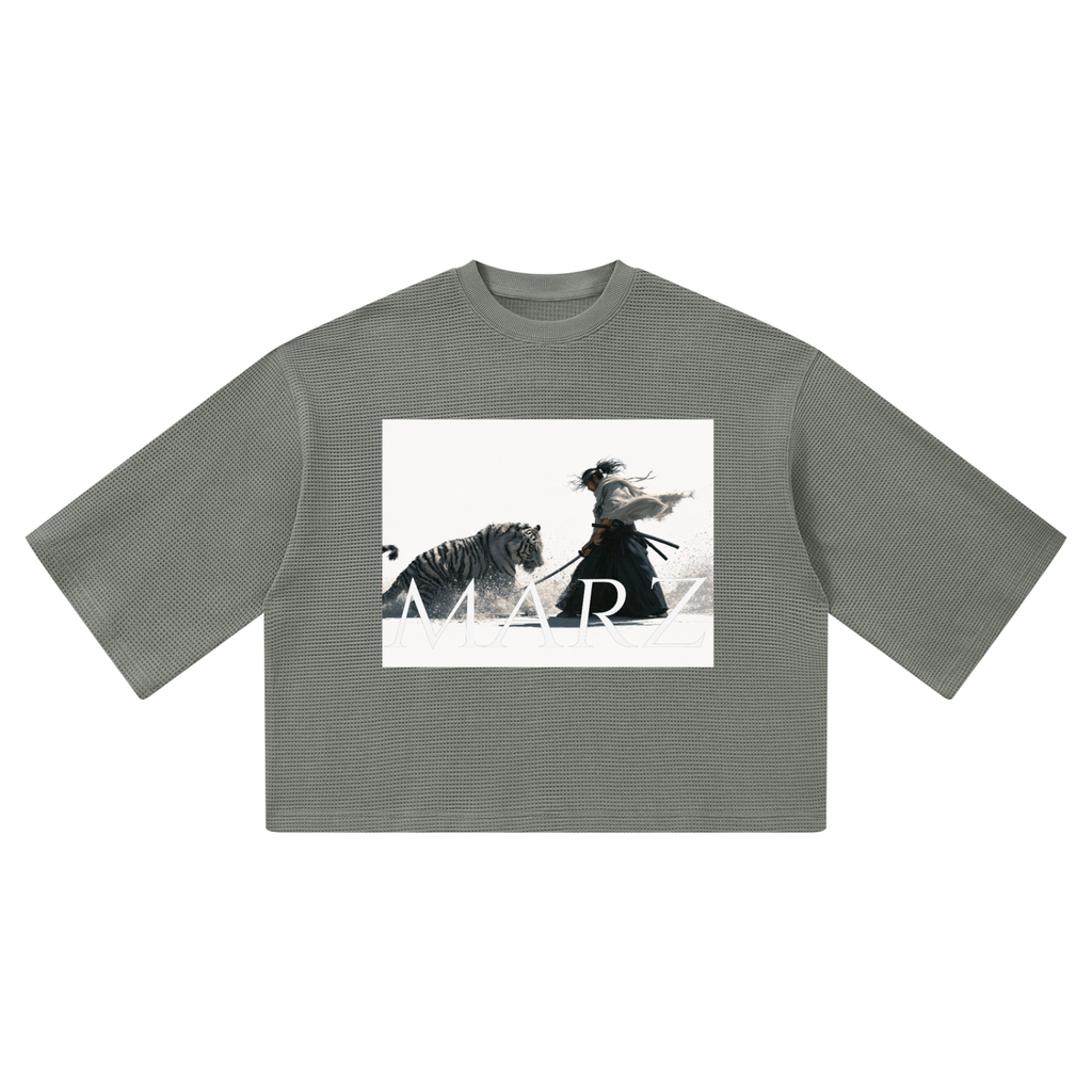 MARZ Musashi v Tora Yuki Tatakai Unisex Waffle Boxy T-Shirt