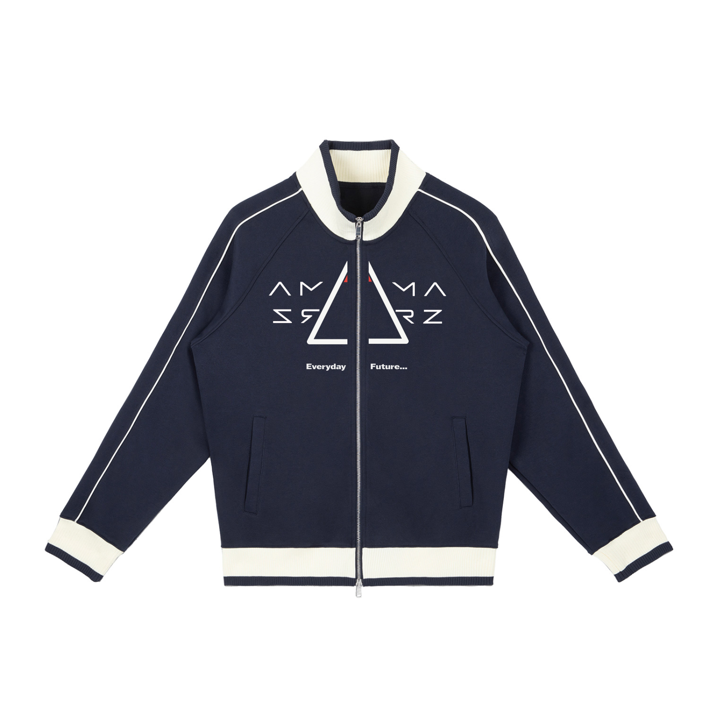 'Future Reflection' MARZ Color Block Raglan Sleeve Zip Track Jacket