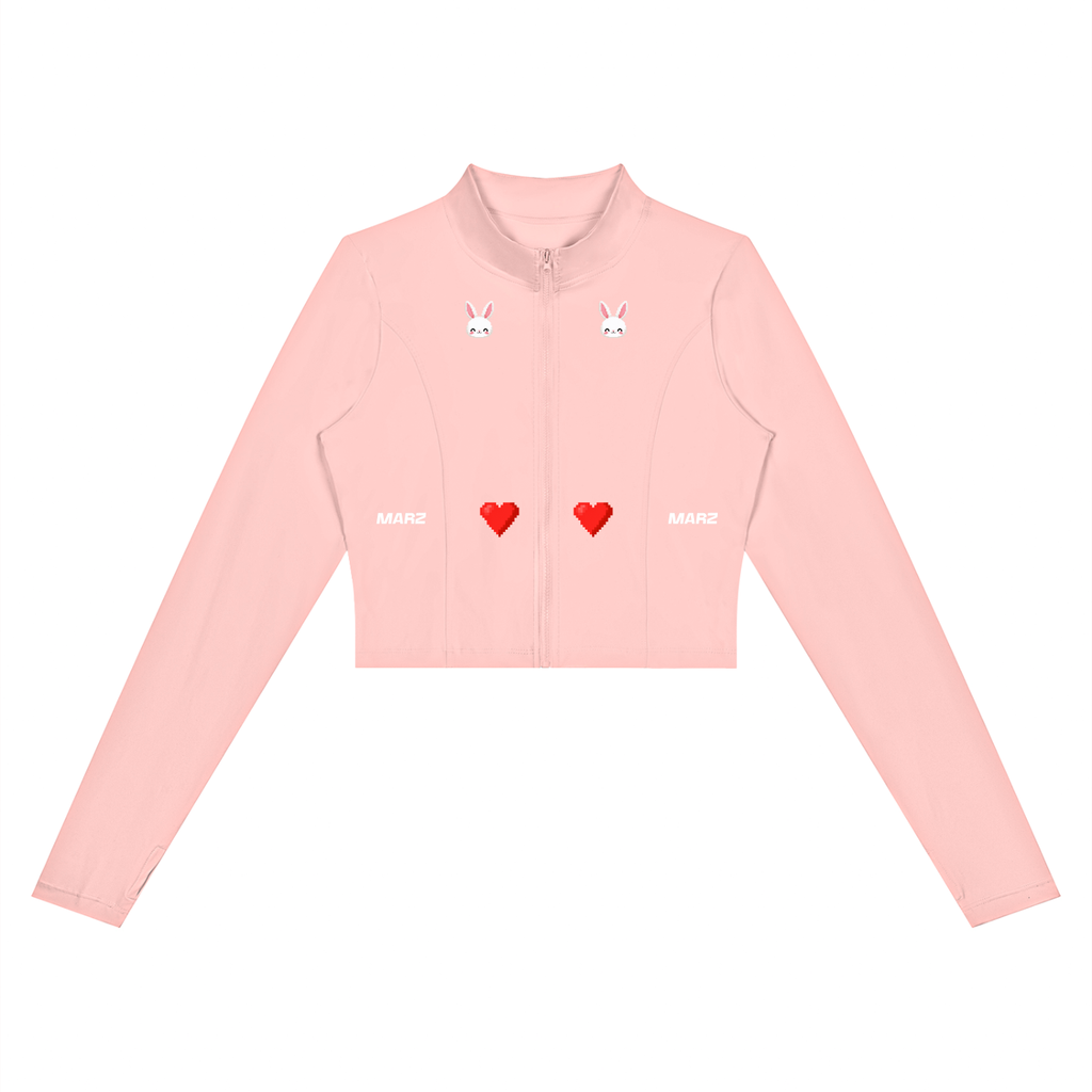 MARZ Blossom Bunny Women’s Crop Yoga Sports Jacket