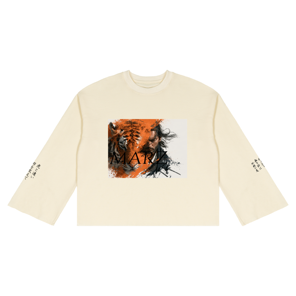 MARZ Tomo ni Naru Unisex Waffle Raw Edge T-Shirt