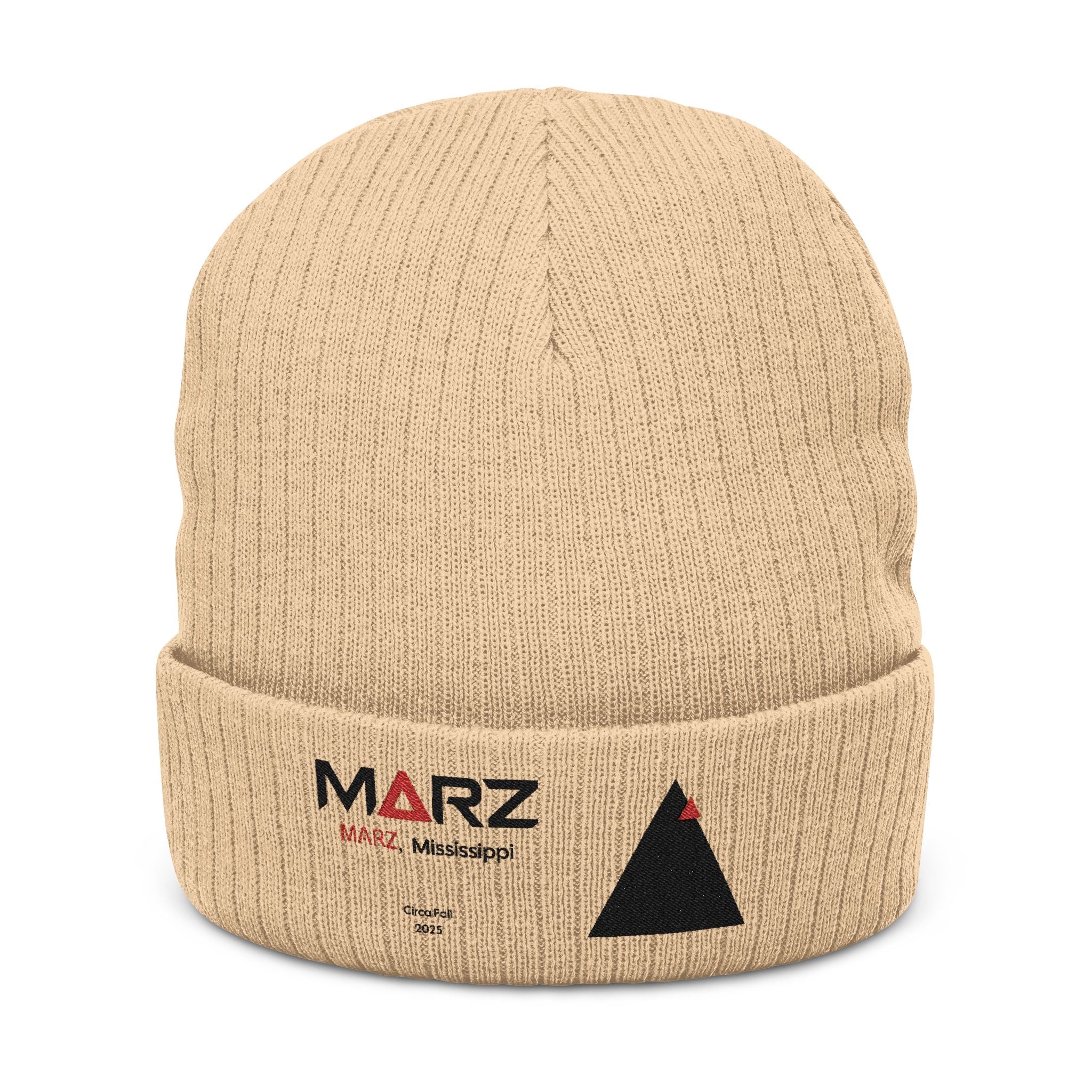 MARZ Workman Embroidered Ribbed Knit Beanie