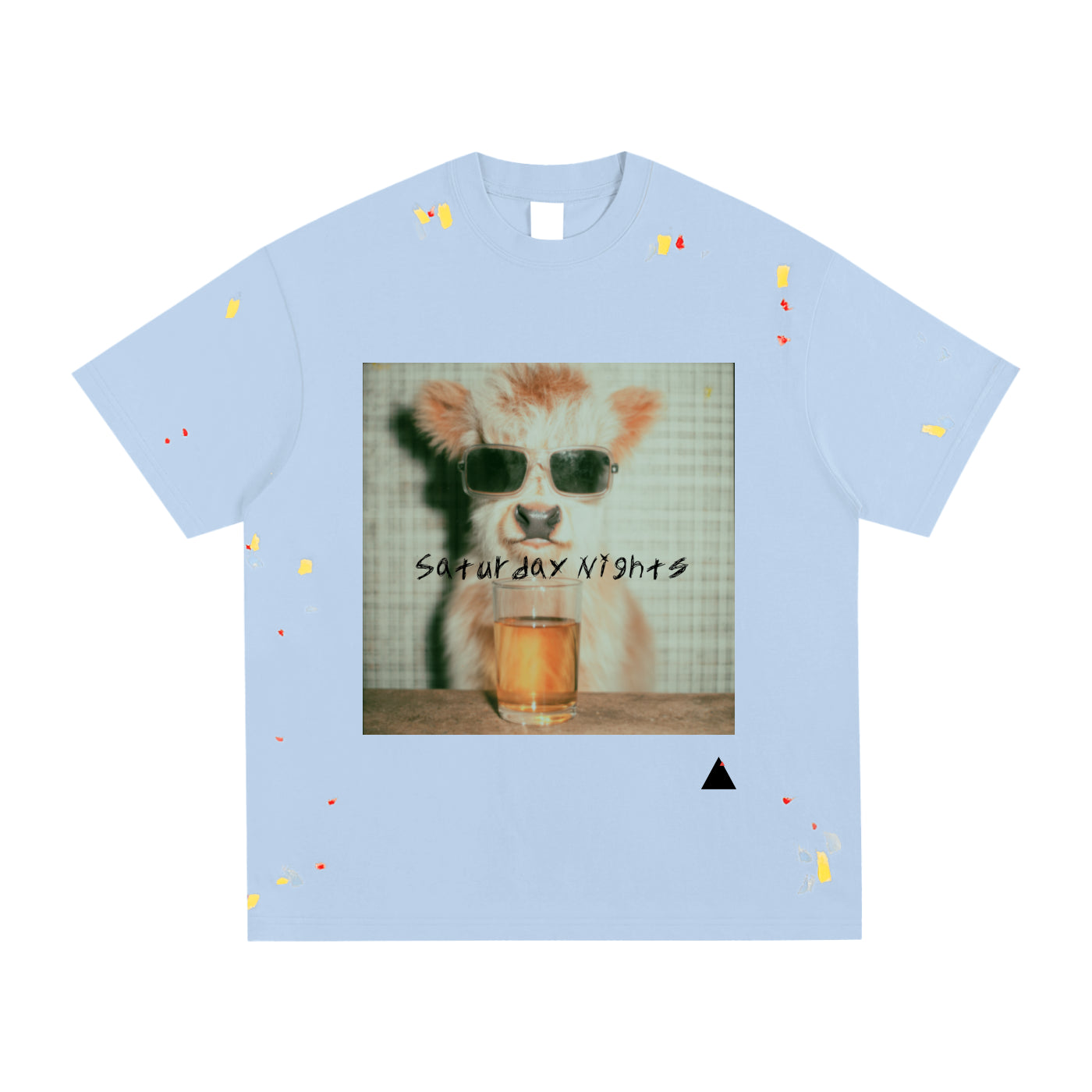 Saturday Nights Mini Cow Paint Splatter T-Shirt