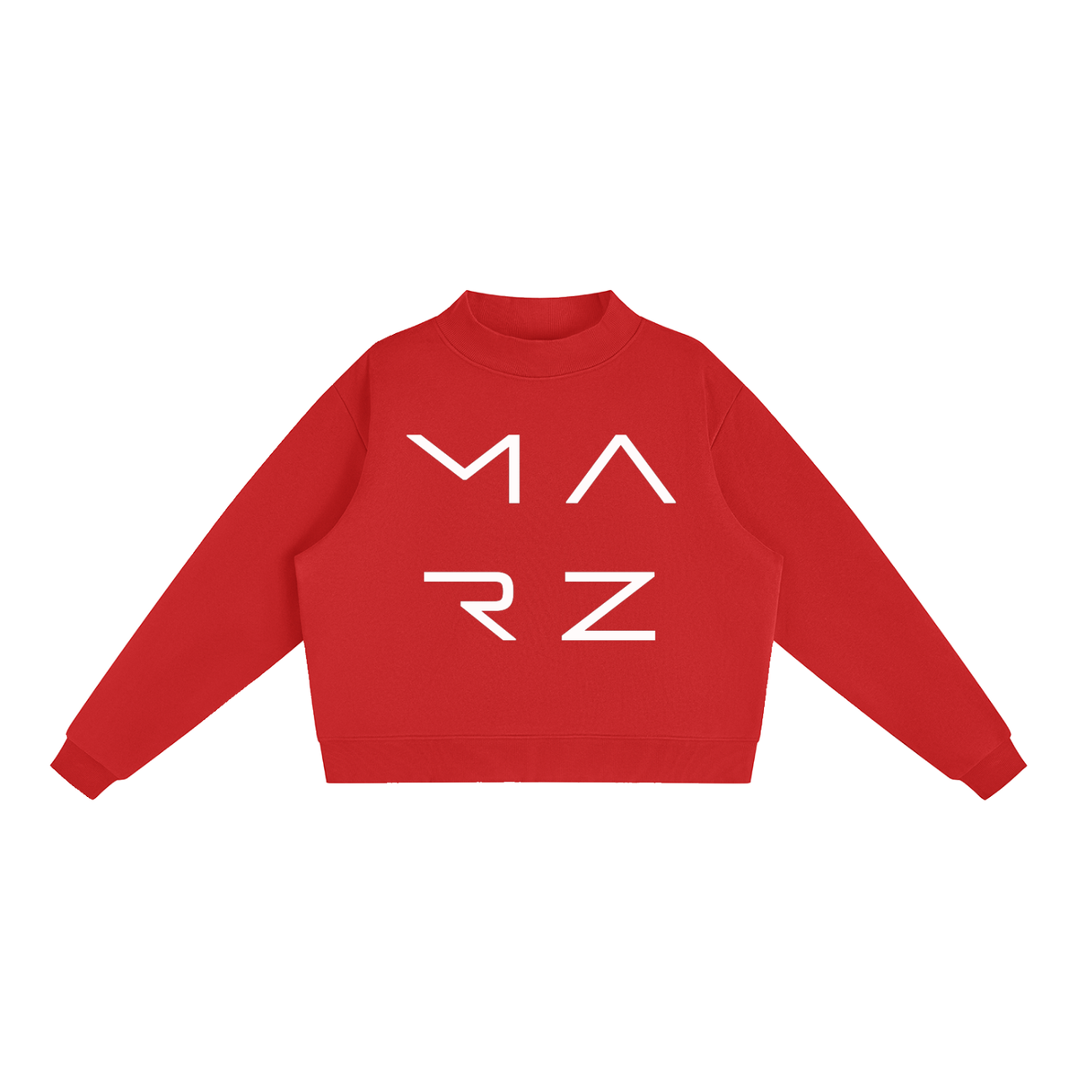 MARZ Transcendent Essential Fleece Mock-Neck Crew Sweatshirt