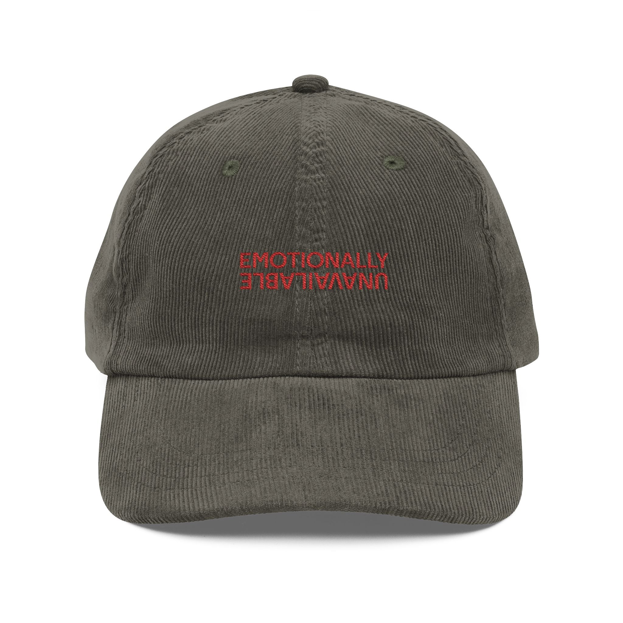 EmotionallyUnavailable Vintage Corduroy Cap Embroidered
