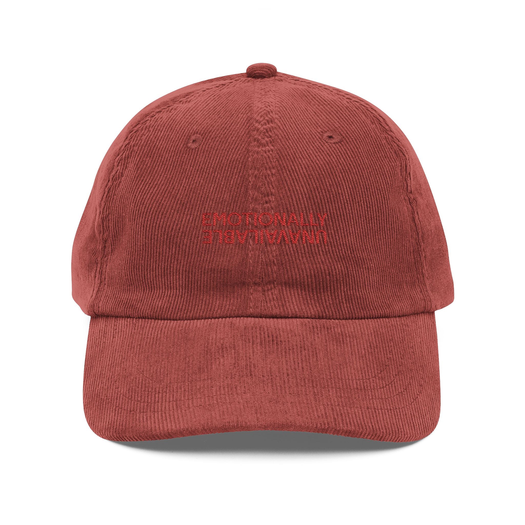 EmotionallyUnavailable Vintage Corduroy Cap Embroidered