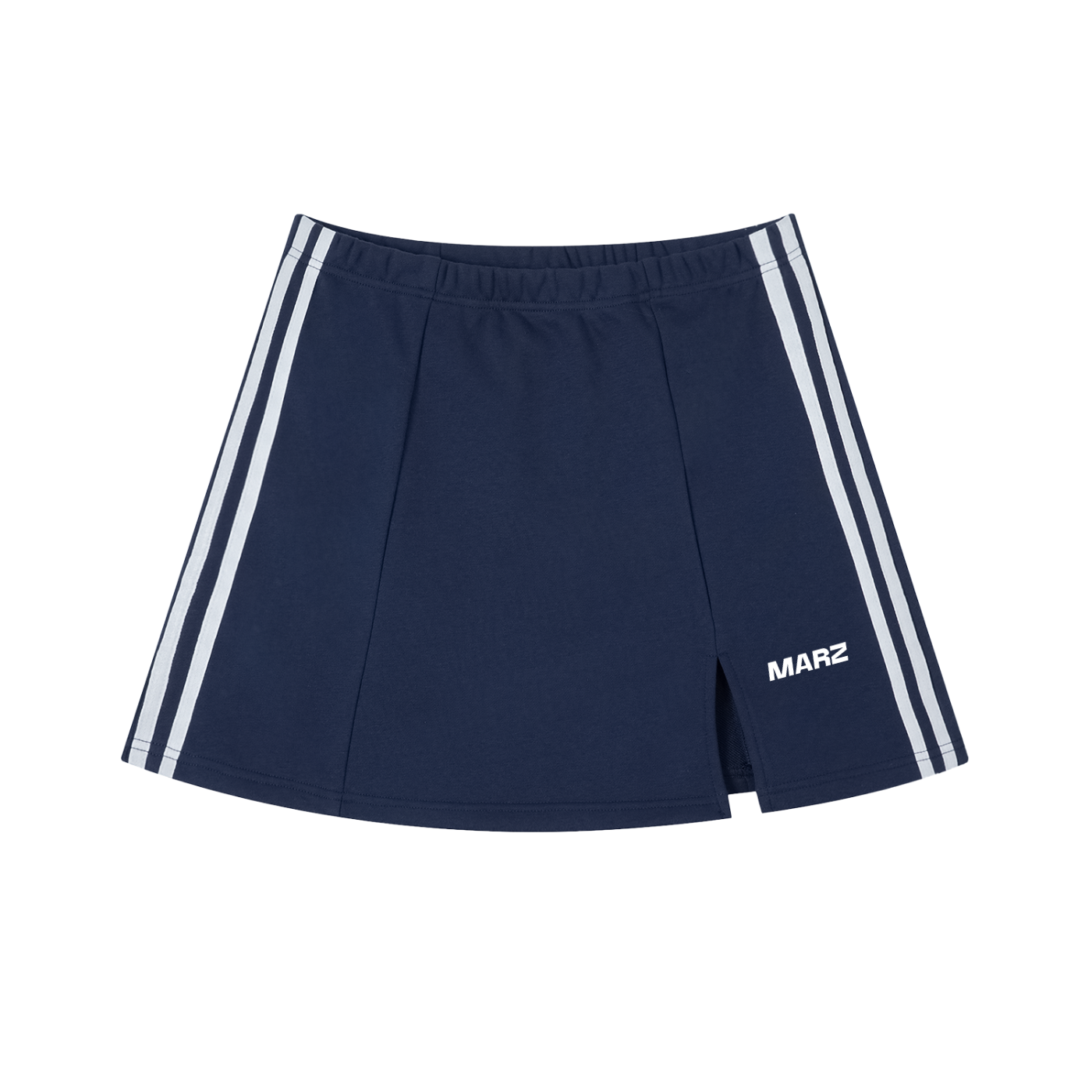MARZ Contrast Side Stripe Slit Skirt