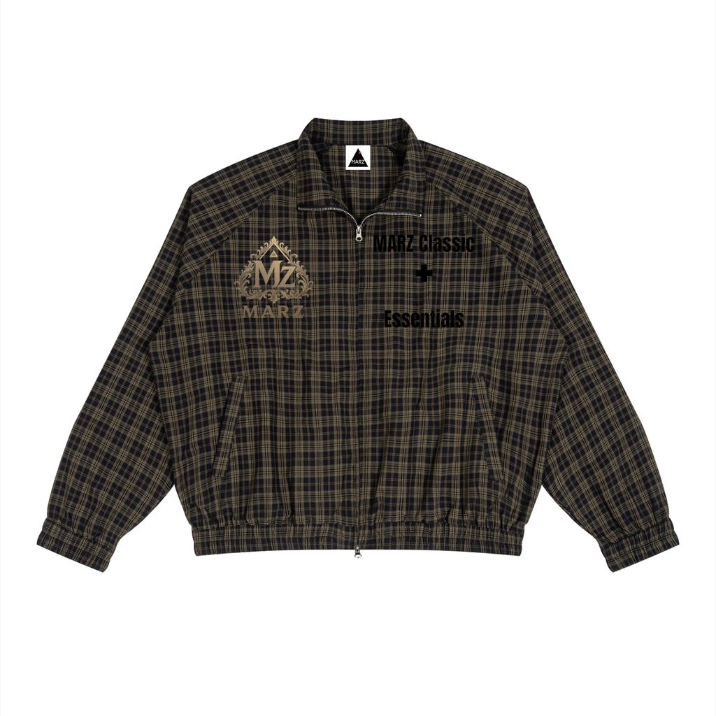 MARZ Classic Unisex Plaid Full-Zip Track Jacket