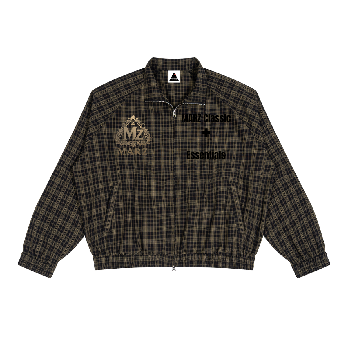 MARZ Classic Unisex Plaid Full-Zip Track Jacket