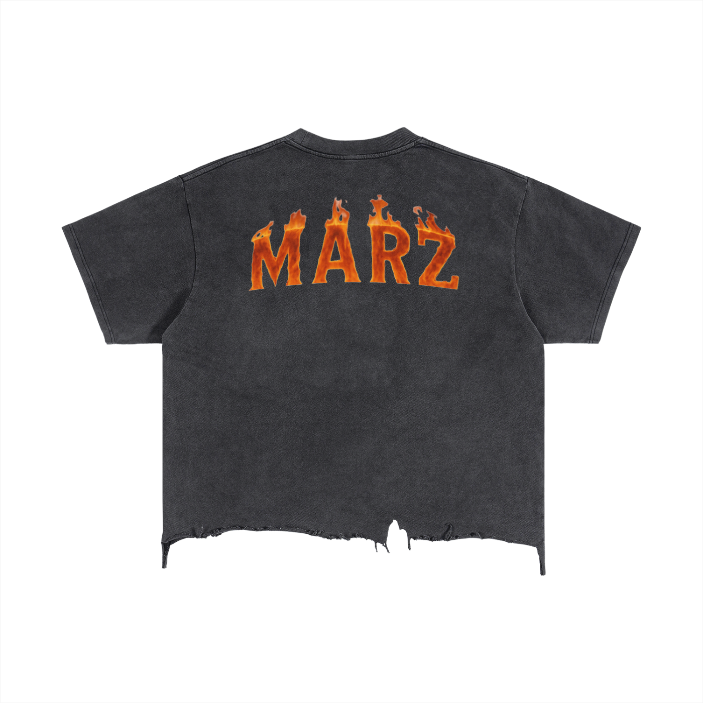 Vintage Wash Boxy Distressed Hem T-Shirt