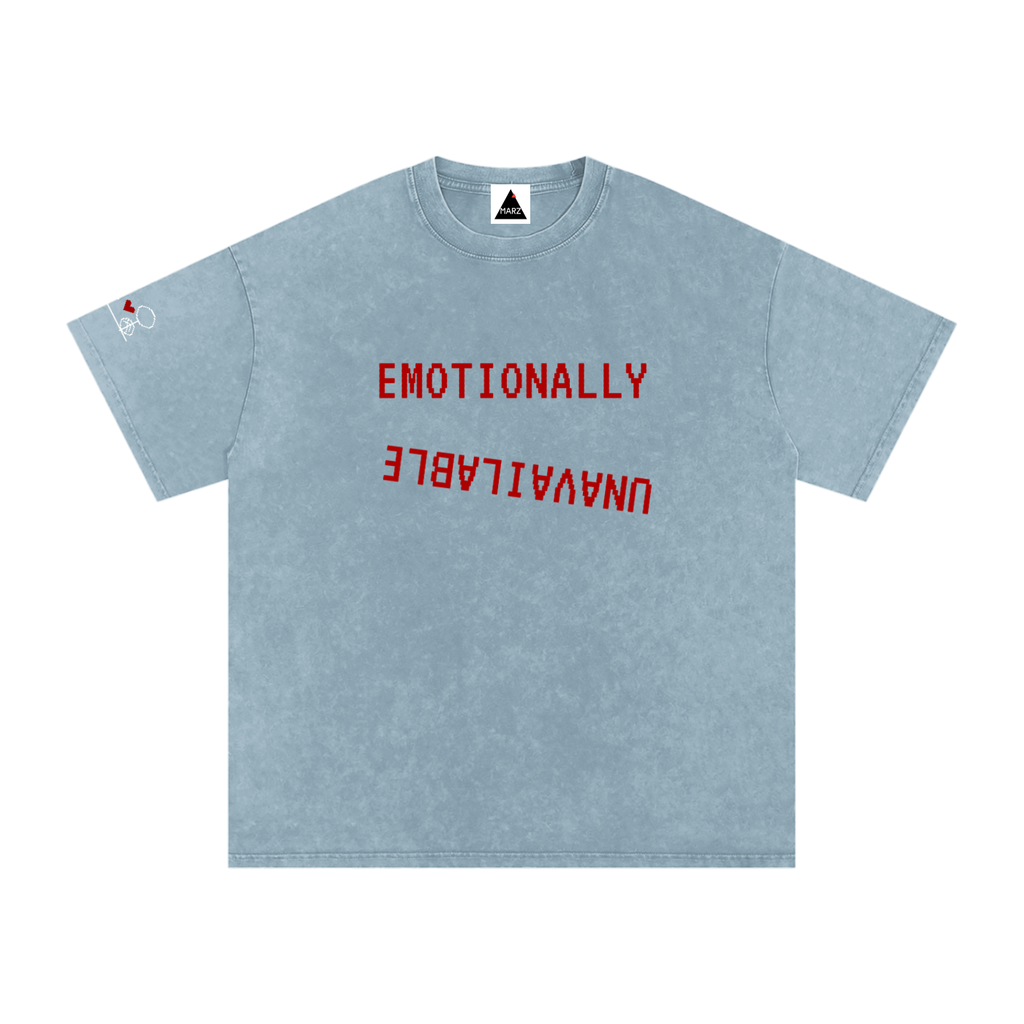 EmotionallyUnavailable Pixel Snow Washed Oversized Cotton T-Shirt