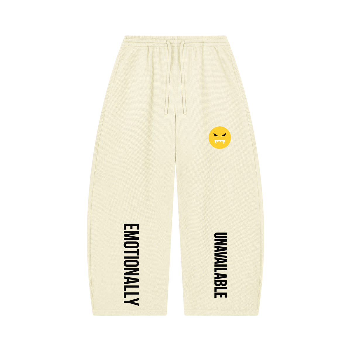 EMOUNA Unisex Waffle Barrel Leg Pants
