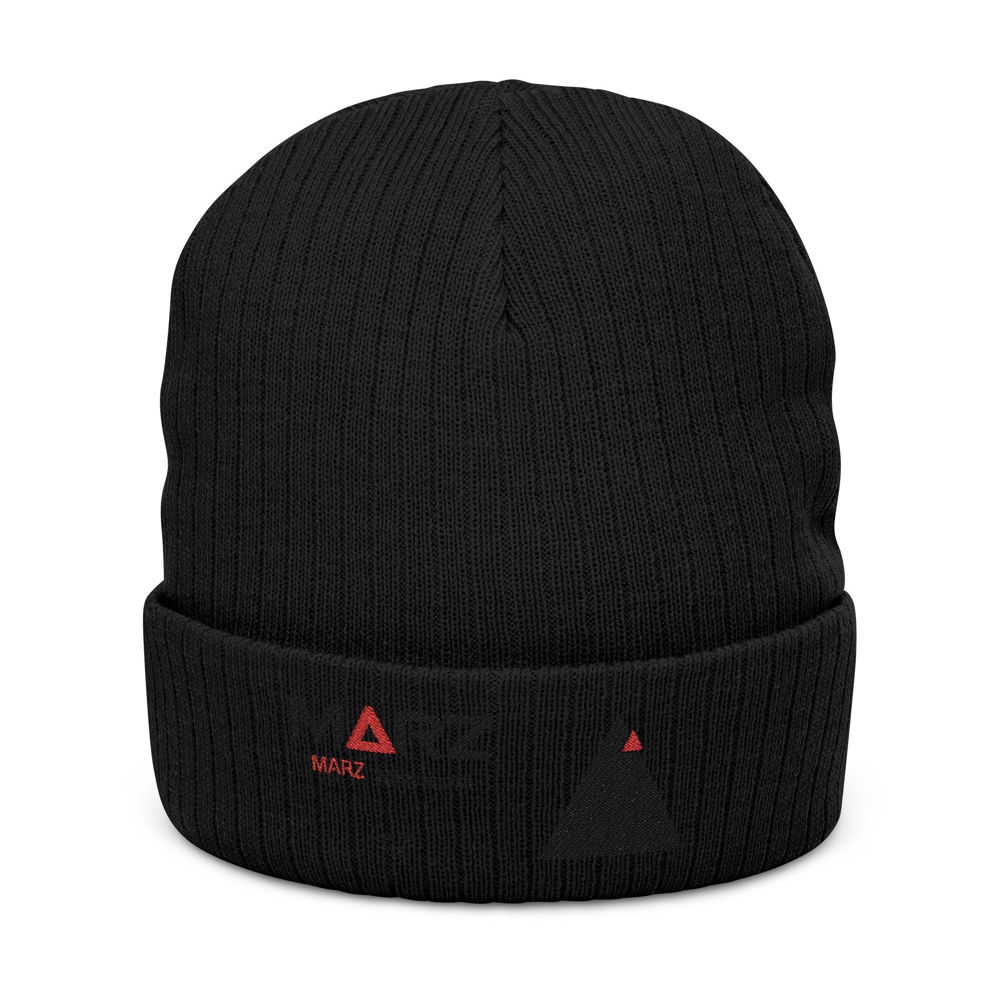 MARZ Workman Embroidered Ribbed Knit Beanie