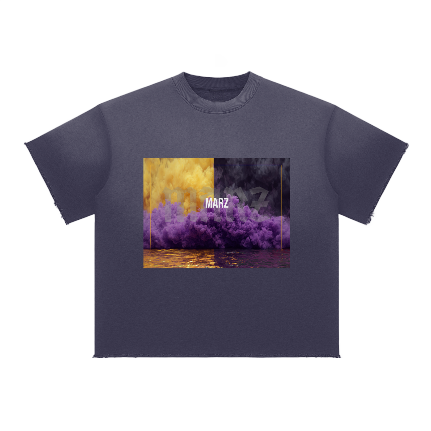 Neon Smoke Sun Fade Raw Edge T-Shirt