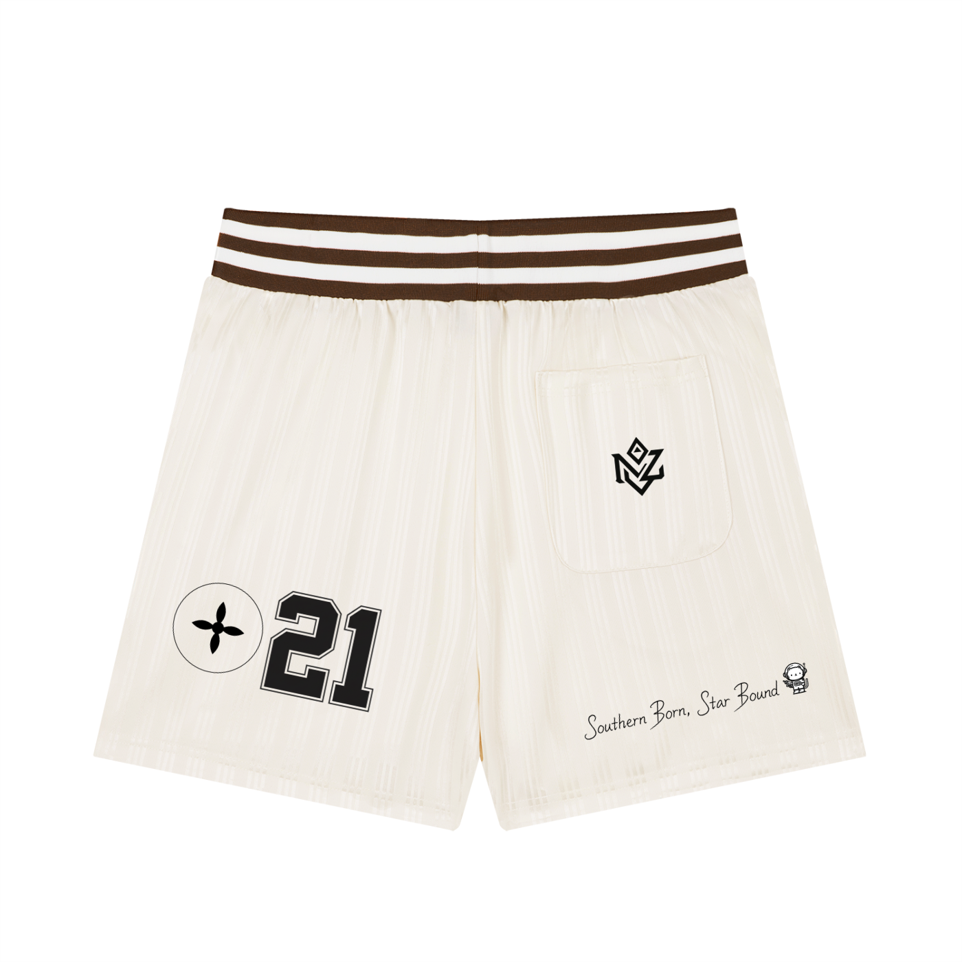 MARZ Star Bound Unisex Striped Drawstring Shorts