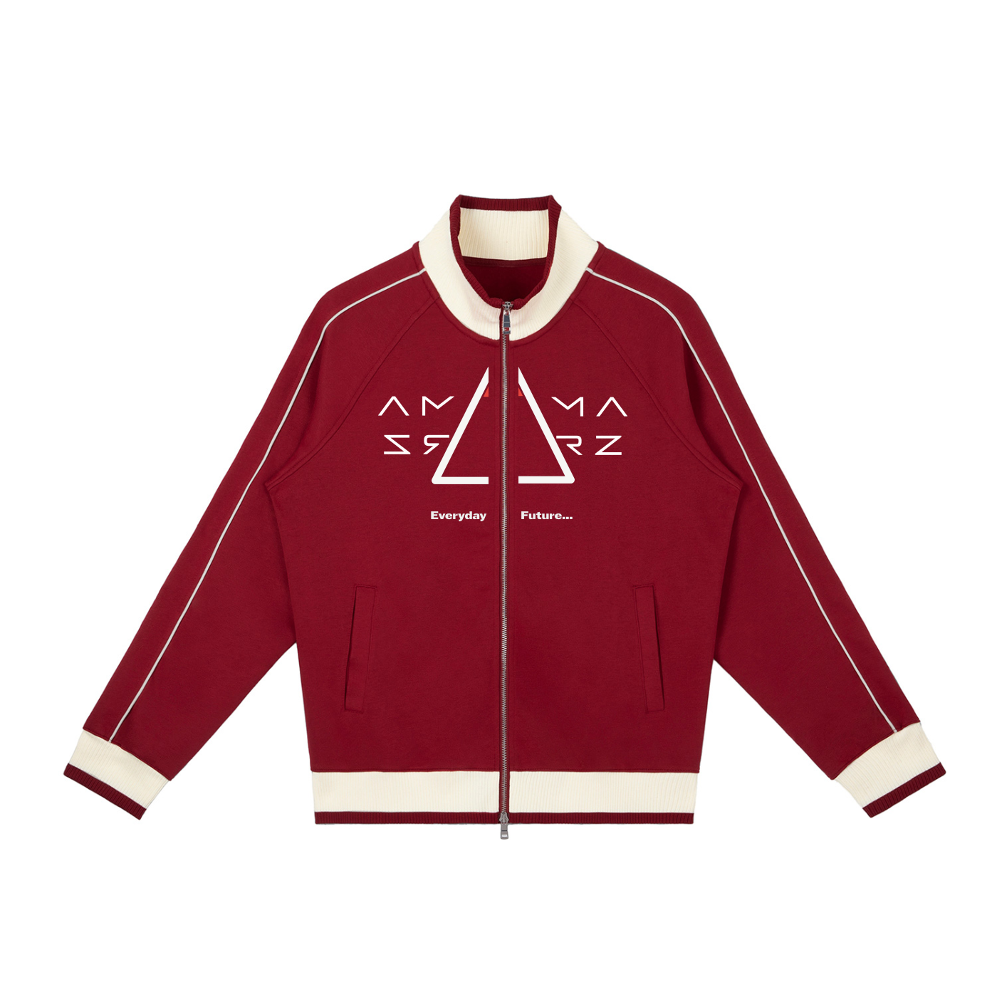 'Future Reflection' MARZ Color Block Raglan Sleeve Zip Track Jacket