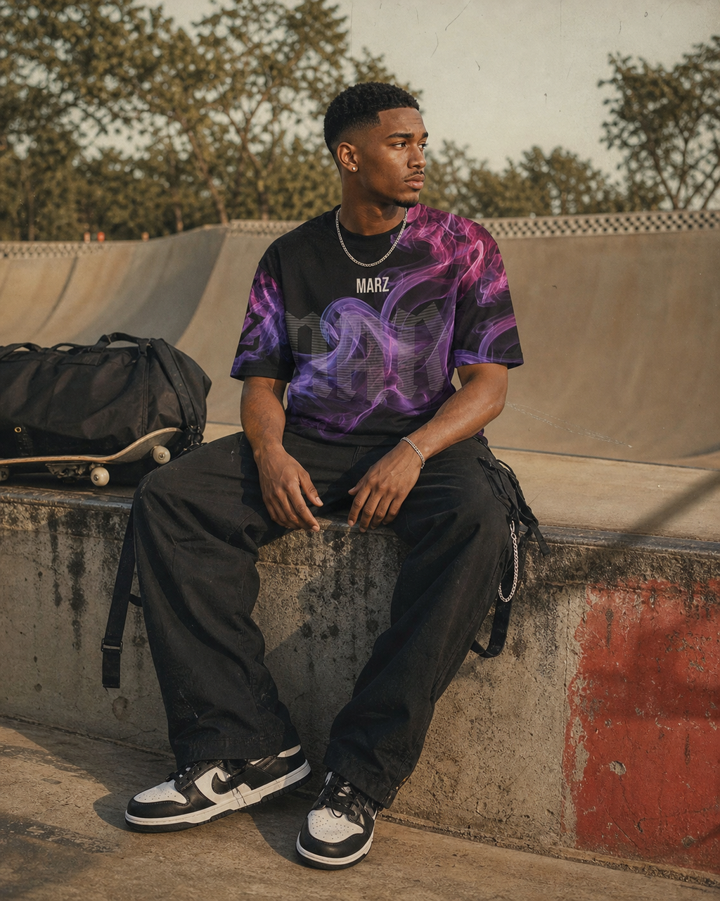 MARZ Midnight Smoke Raglan Tee