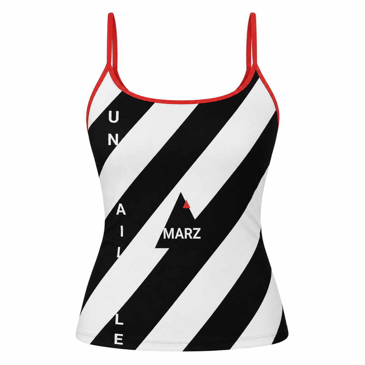 MARZ/Unavailable Caution Stripe Strap Tank Top