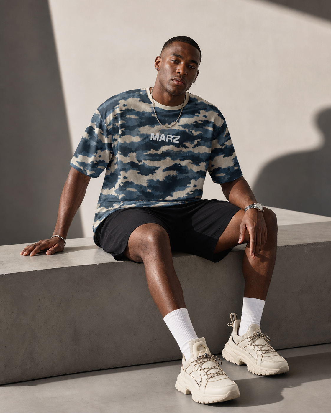 MARZ Urban Pixel Camo Oversized Crewneck