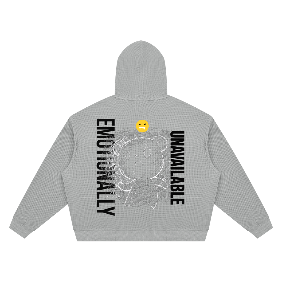 EMOUNA Kuma-Chi Darake Unisex Waffle Boxy Hoodie