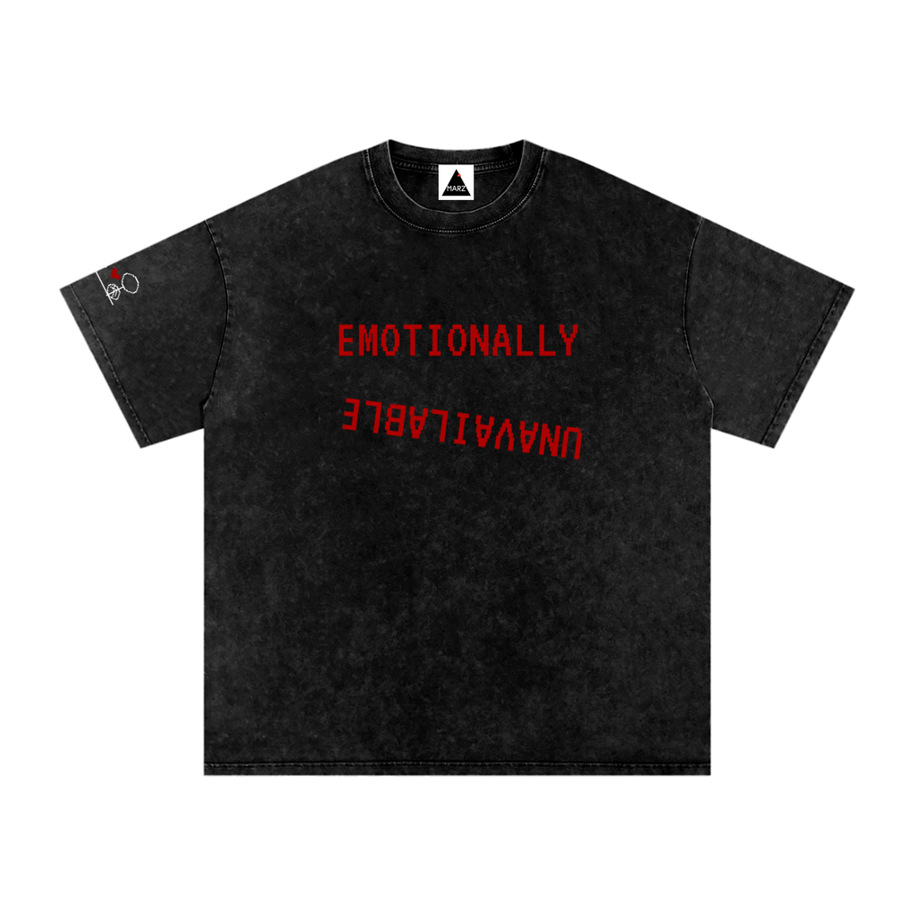 EmotionallyUnavailable Pixel Snow Washed Oversized Cotton T-Shirt