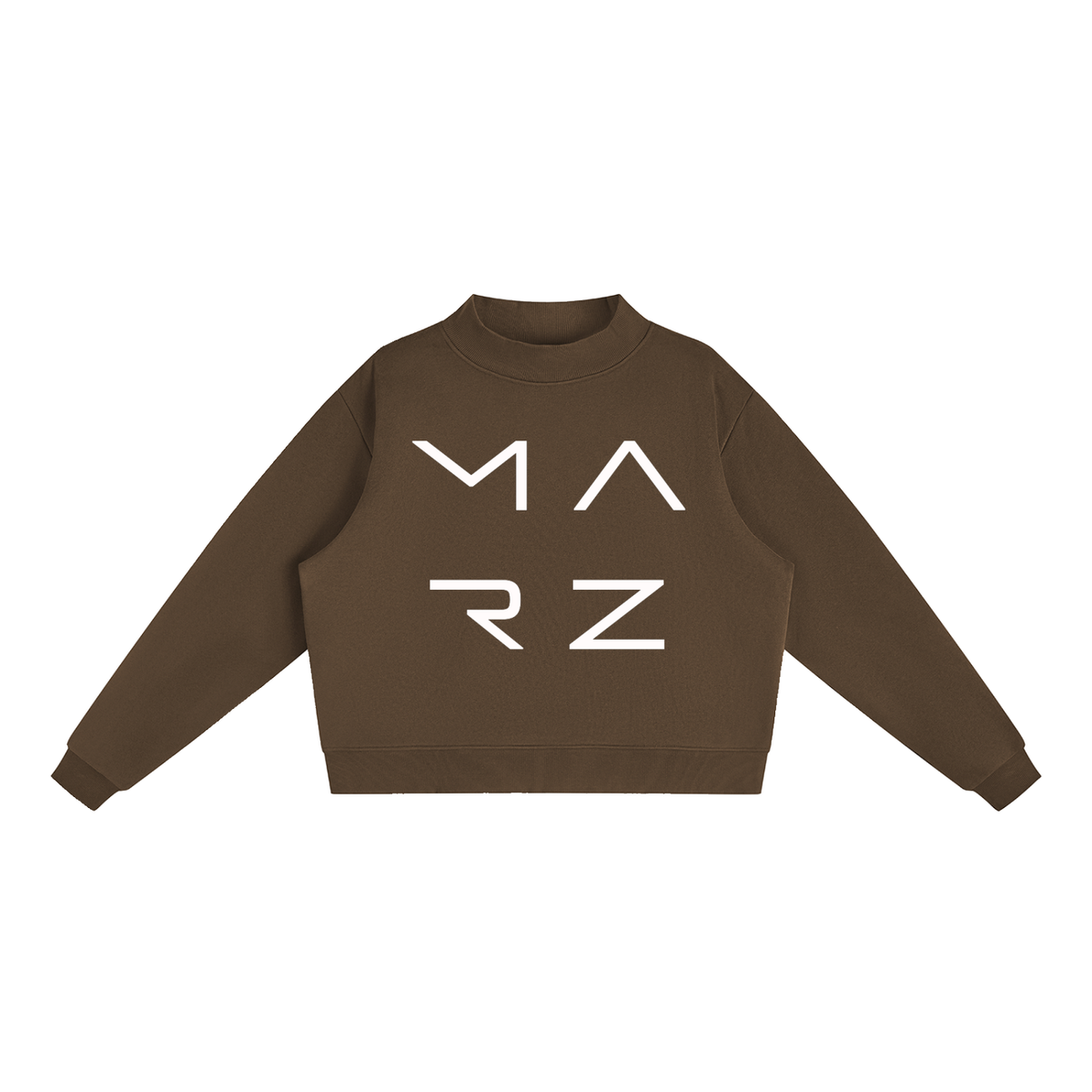 MARZ Transcendent Essential Fleece Mock-Neck Crew Sweatshirt