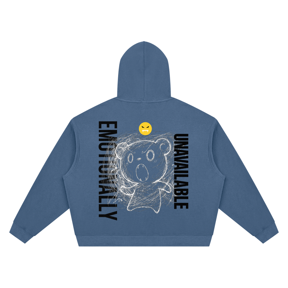 EMOUNA Kuma-Chi Darake Unisex Waffle Boxy Hoodie