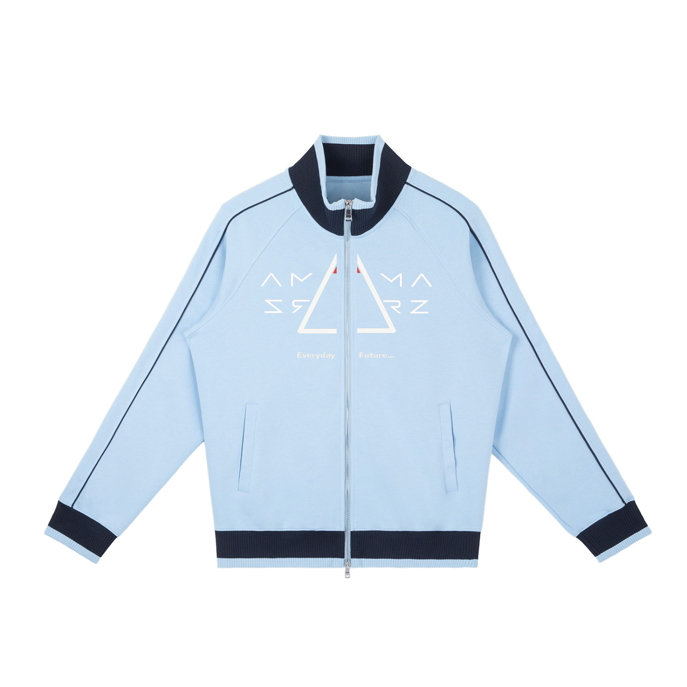 'Future Reflection' MARZ Color Block Raglan Sleeve Zip Track Jacket