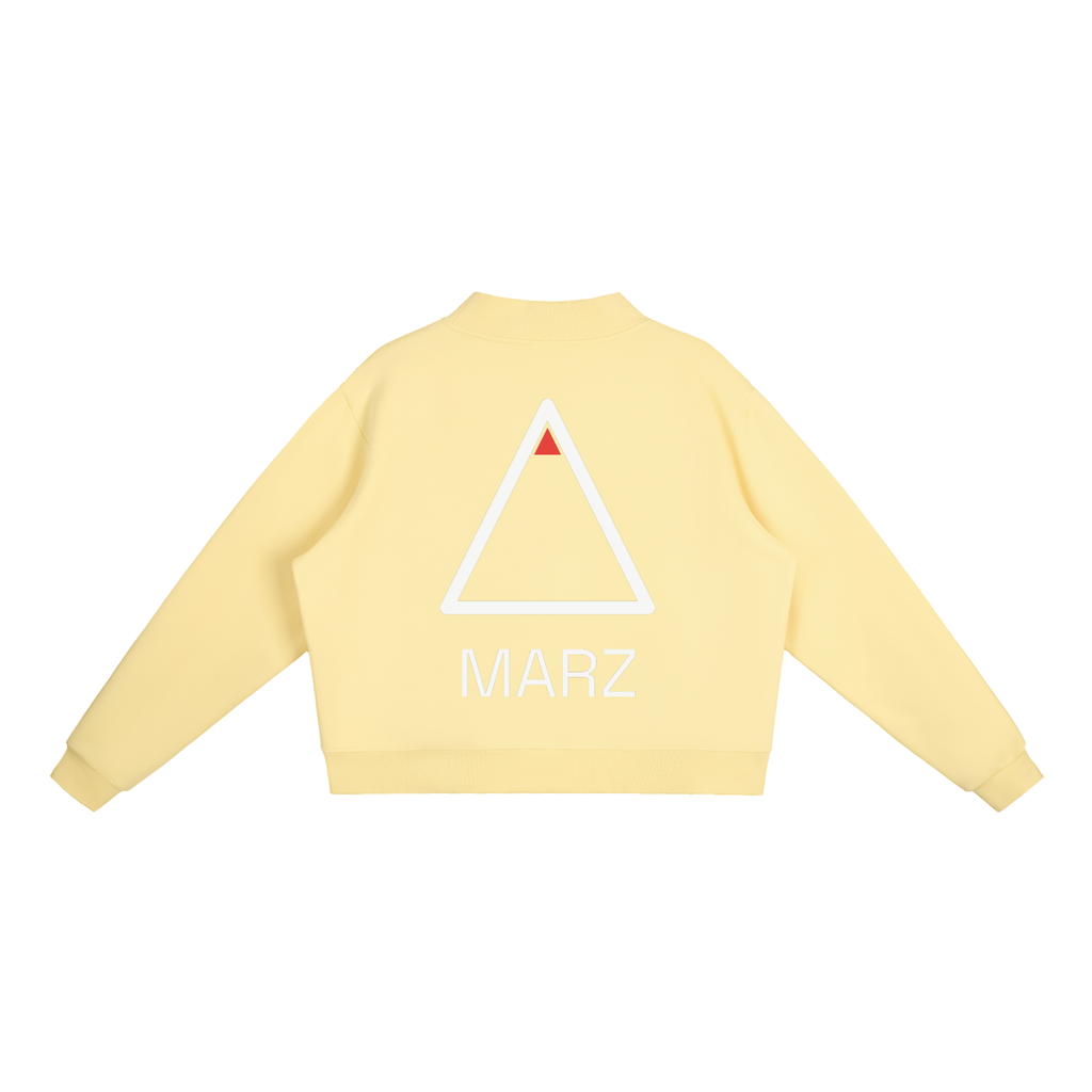 MARZ Transcendent Essential Fleece Mock-Neck Crew Sweatshirt