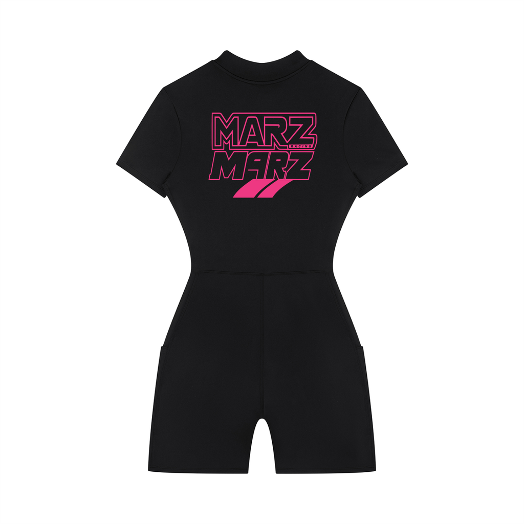 MARZ Cyberpunk Women's Quarter-Zip Short Sleeve Romper